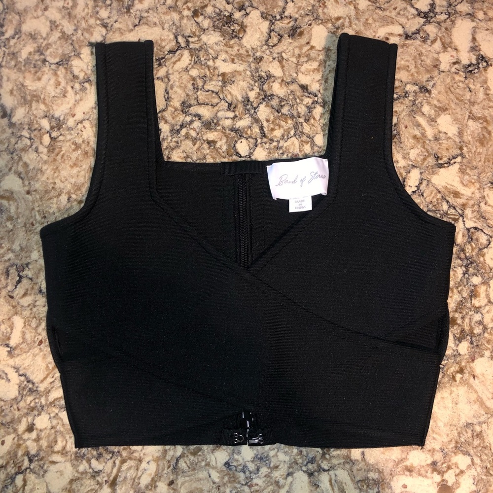 Band of Stars Criss-Cross Crop Top